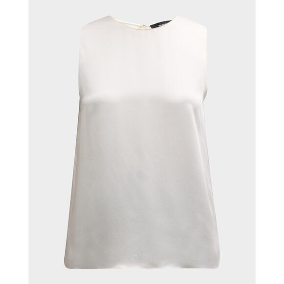 Theory Straight Shell Top in Silk Georgette Ivory - S - Picture 6 of 6